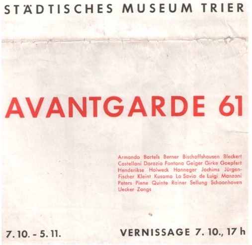 Titelseite  Avantgarde 61 Kunstmaler Hajo Bleckert Rasterkunst Dsseldorf